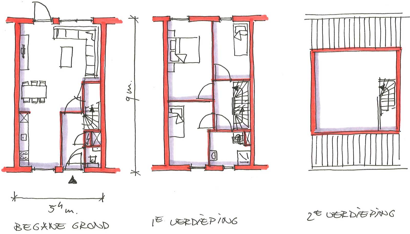 schetsplattegronden beuk 5,4m - CPO Starterwsoningen Weideveld Bodegraven schetsplattegronden beuk 5,4m - CPO Starterwsoningen Weideveld Bodegraven