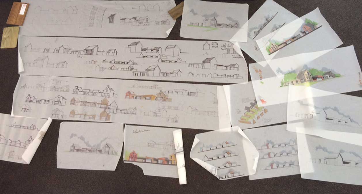 schets studies architectuur - CPO patiowoningen Sleenstraat Brielle schets studies architectuur - CPO patiowoningen Sleenstraat Brielle