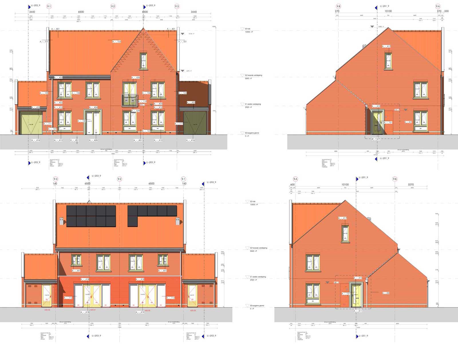 gevelaanzichten blok 15 - Zilverrijk in Schoonhoven gevelaanzichten blok 9 - Zilverrijk in Schoonhoven