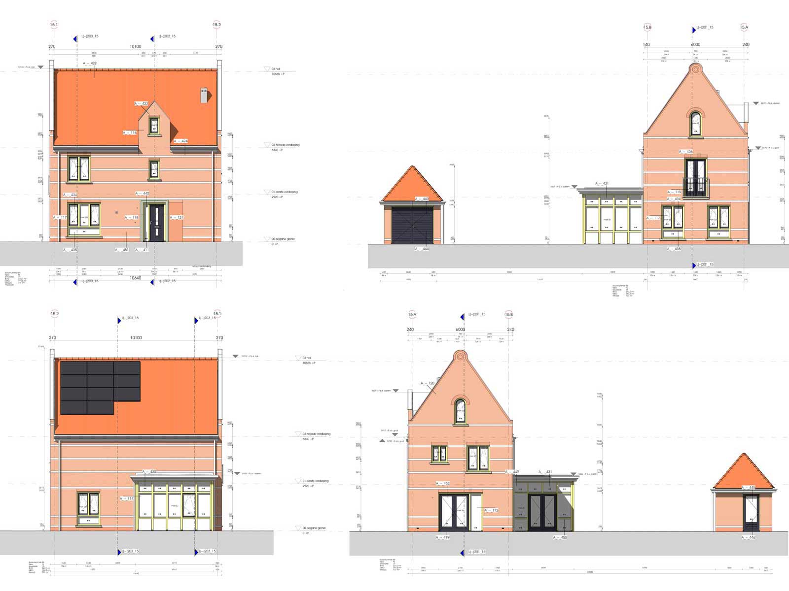 gevelaanzichten blok 15 - Zilverrijk in Schoonhoven gevelaanzichten blok 15 - Zilverrijk in Schoonhoven