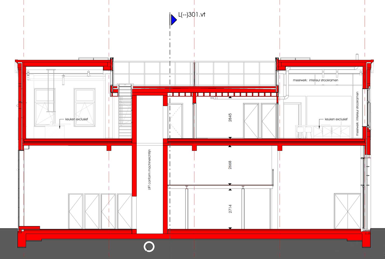 doorsnede van renovatie en transformatie monument De Wasserij te Woerden doorsnede van renovatie en transformatie monument De Wasserij te Woerden