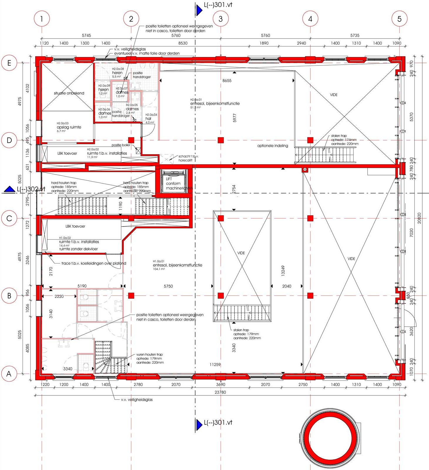 plattegrond entresol van renovatie en transformatie monument De Wasserij te Woerden plattegrond entresol van renovatie en transformatie monument De Wasserij te Woerden