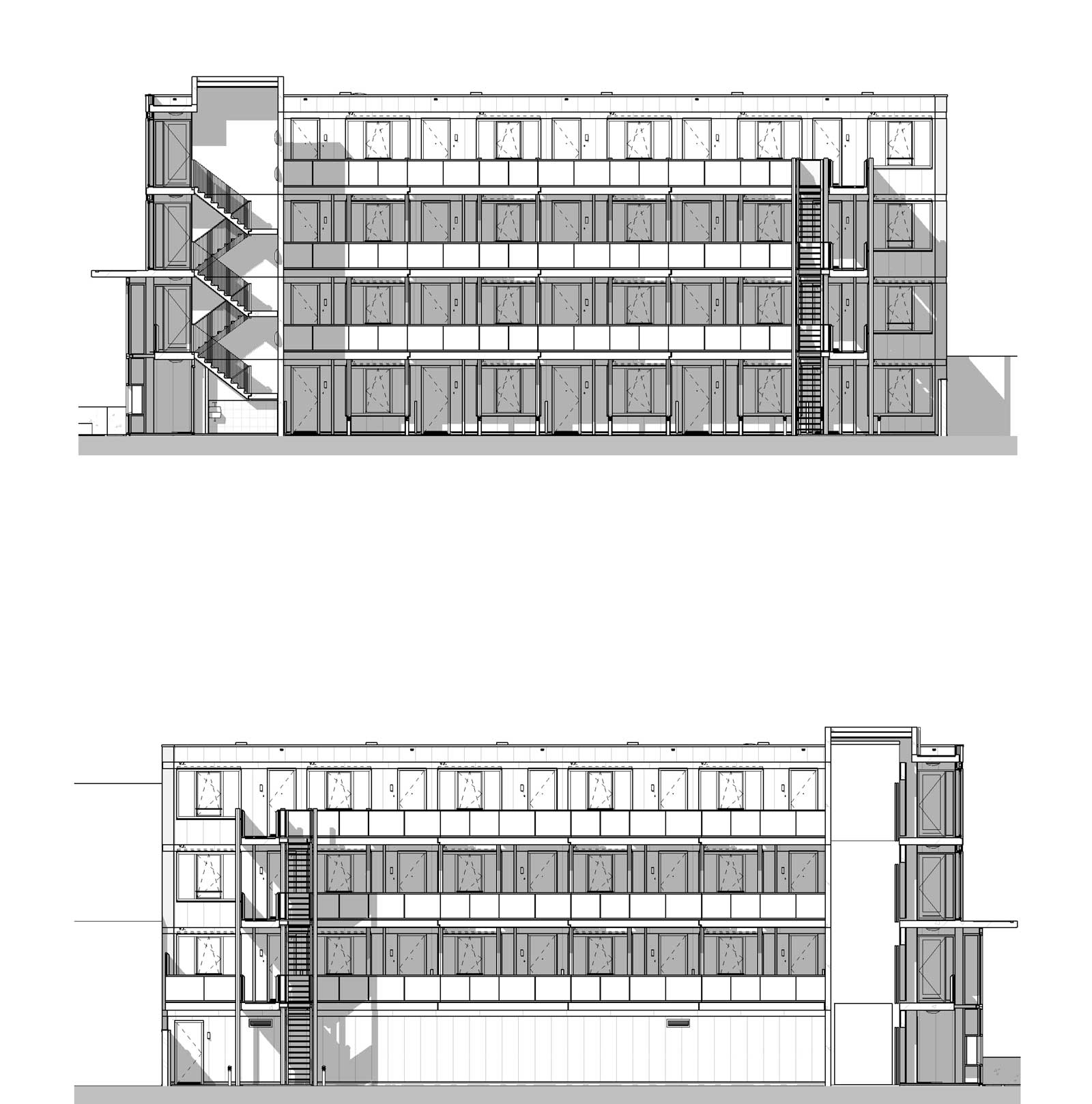 Appartementencomplex Welgelegen Blok G Utrecht - Gevelaanzichten binnenhof