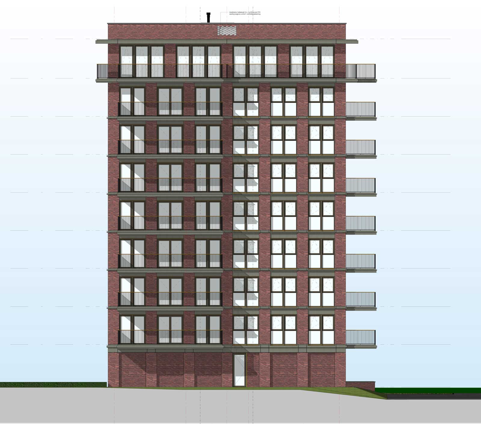 Ede residentie Enka appartementencomplex - Linker zijgevel Ede residentie Enka appartementencomplex - Linker zijgevel
