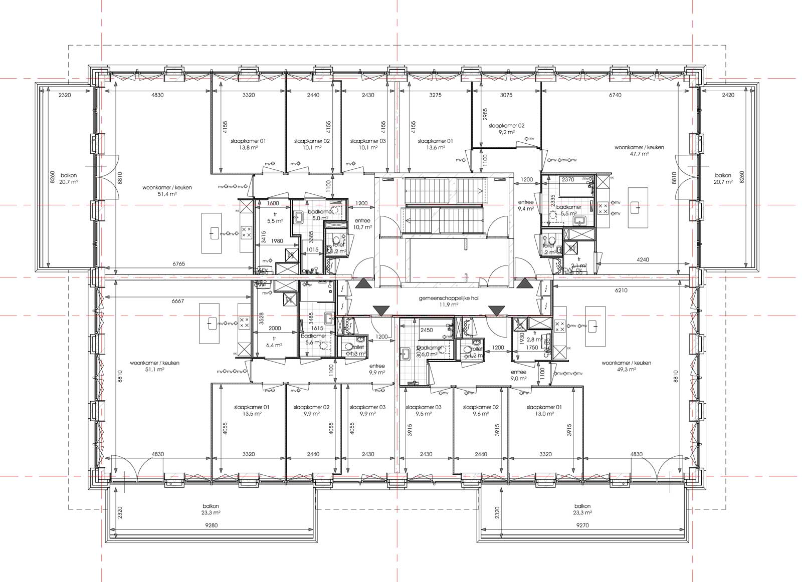 Ede residentie Enka appartementencomplex - Zevende verdieping Ede residentie Enka appartementencomplex - Zevende verdieping