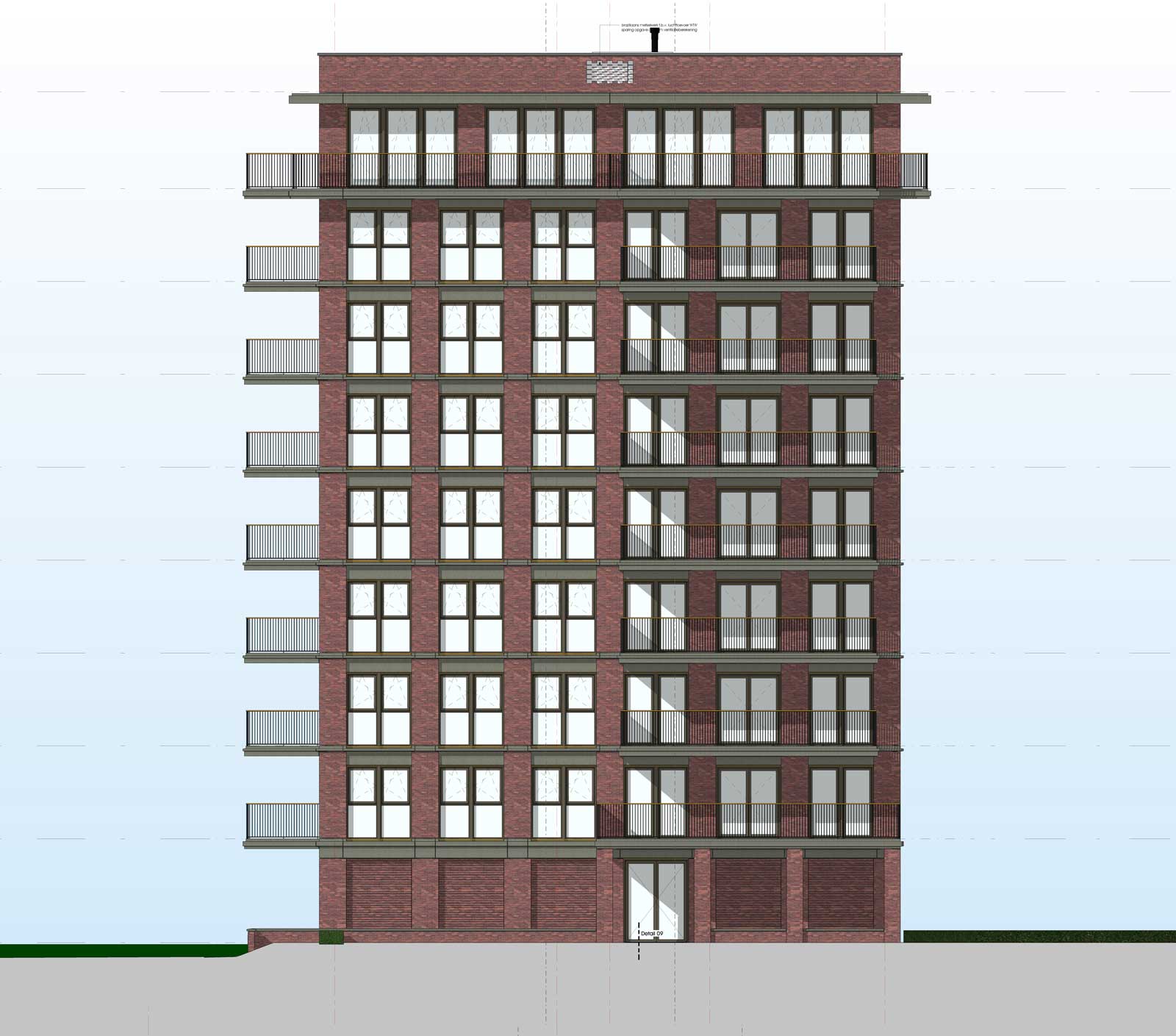 Ede residentie Enka appartementencomplex - Rechter zijgevel Ede residentie Enka appartementencomplex - Rechter zijgevel