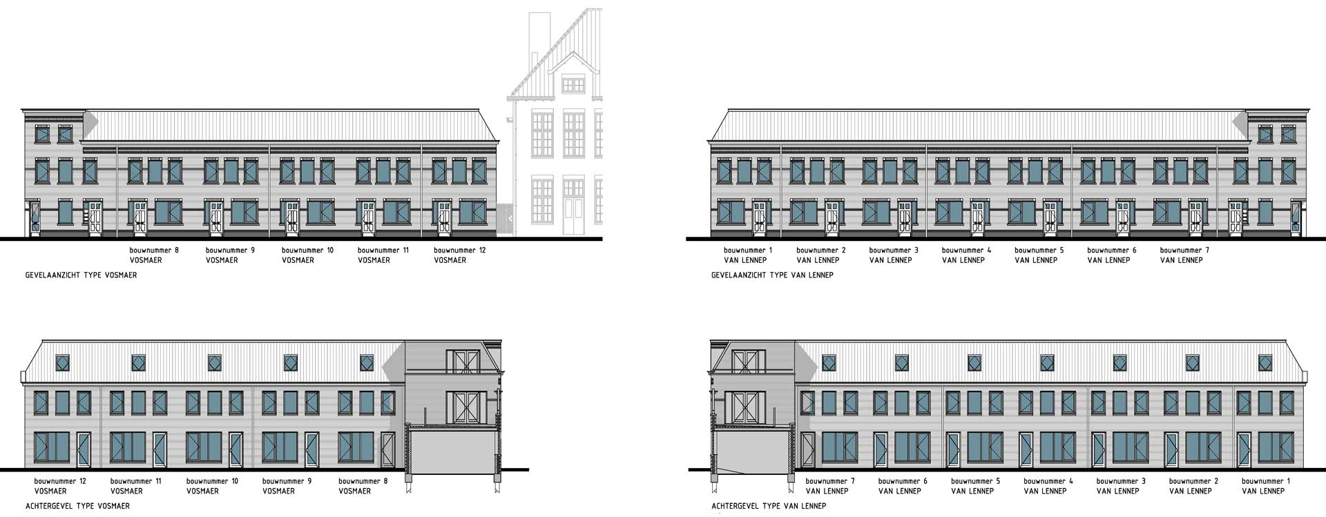 Utrecht De Novelle stadswoningen - Gevelaanzichten Utrecht De Novelle stadswoningen - Gevelaanzichten