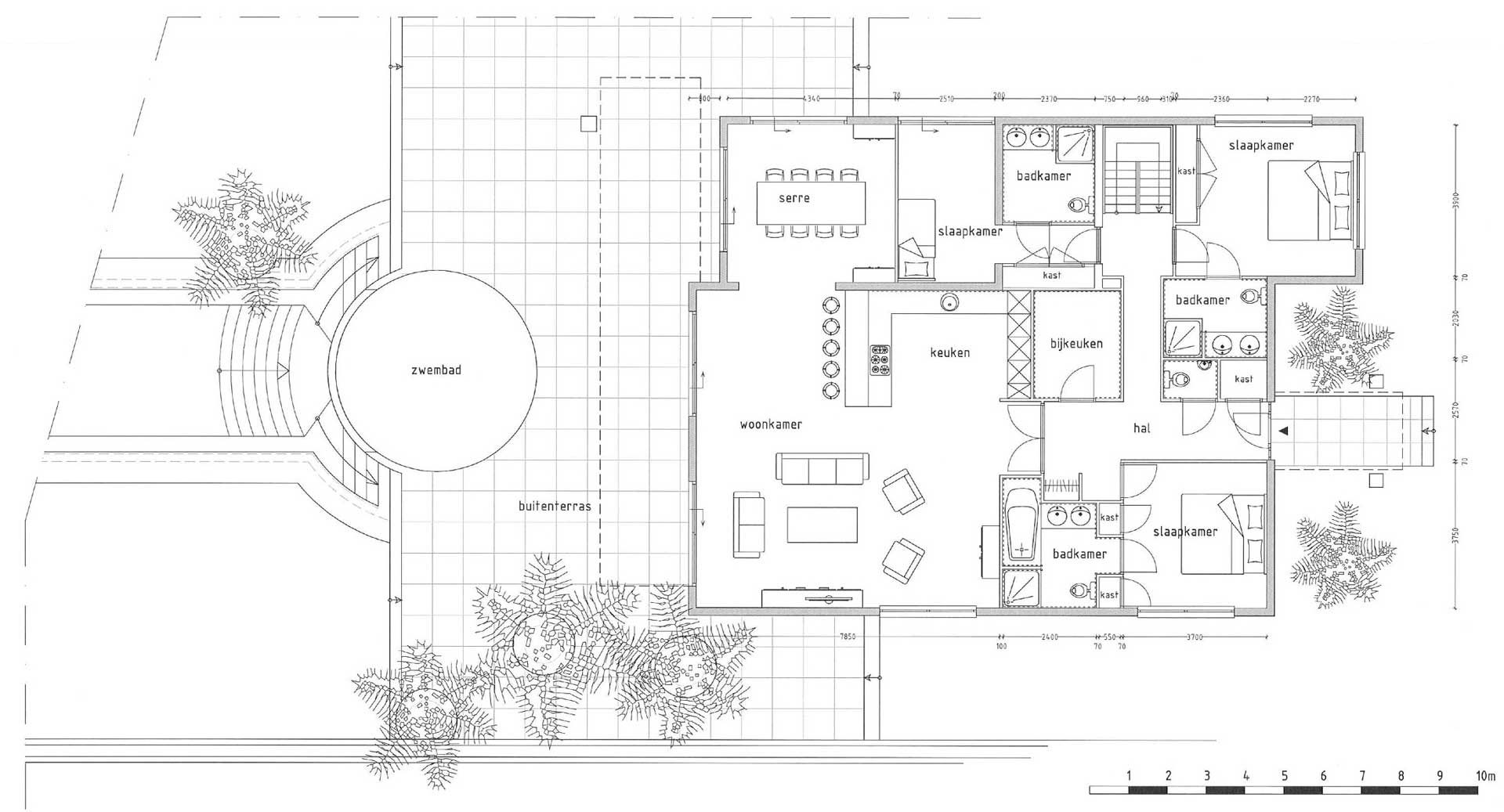 beachvilla strandhuis Spanje - Plattegrond begane grond beachvilla strandhuis Spanje - Plattegrond begane grond