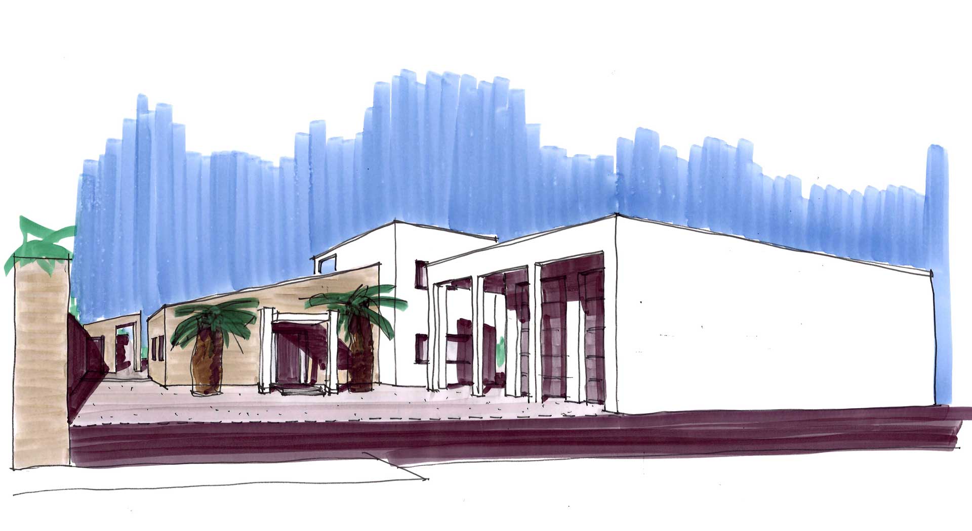 beachvilla strandhuis Spanje - Perspectief voorzijde beachvilla strandhuis Spanje - Perspectief voorzijde