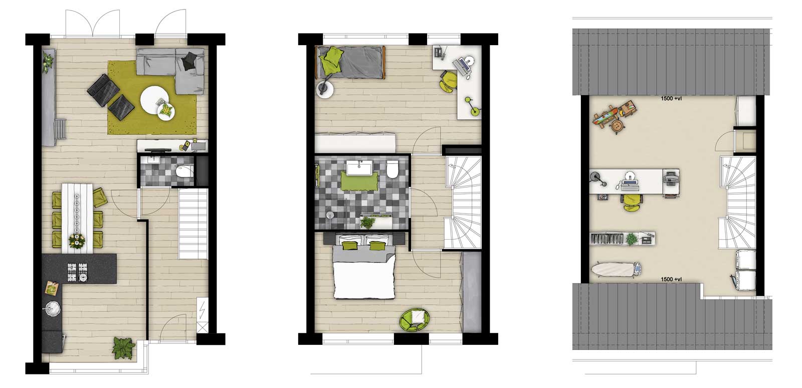 plattegronden rijwoning keuken voorzijde - De Jonge Veenen Moerkapelle plattegronden rijwoning keuken voorzijde - De Jonge Veenen Moerkapelle