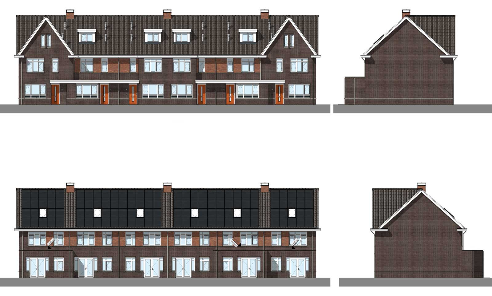 gevelaanzichten rijwoningen - NOM Nul Op de Meterwoningen Moerkapelle