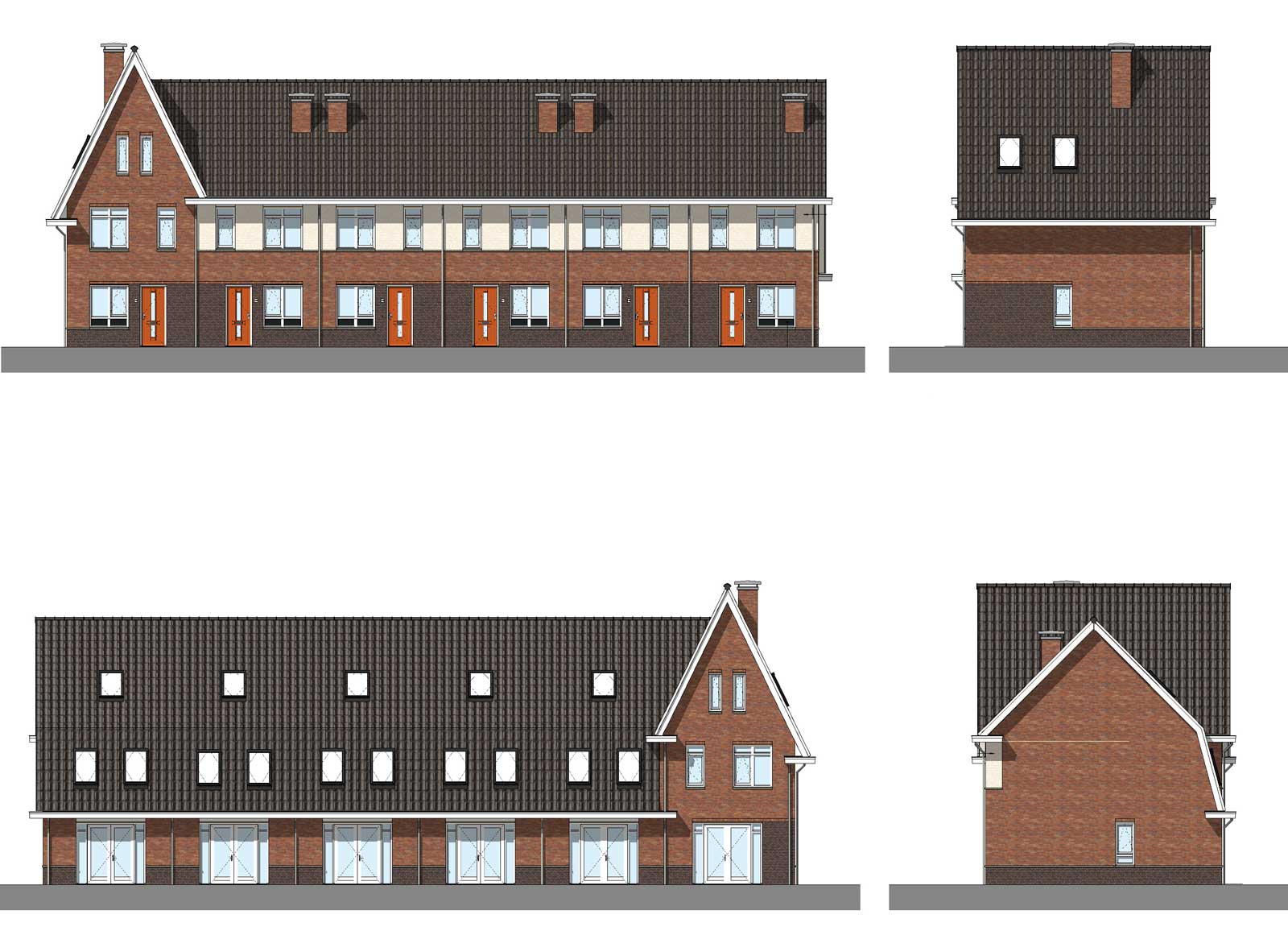 gevelaanzichten - sociale eengezinswoningen Moerkapelle gevelaanzichten - sociale eengezinswoningen Moerkapelle