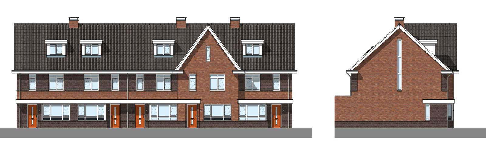 gevelaanzicht blok 2 - De Jonge Veenen 2 Moerkapelle gevelaanzicht blok 2 - De Jonge Veenen 2 Moerkapelle
