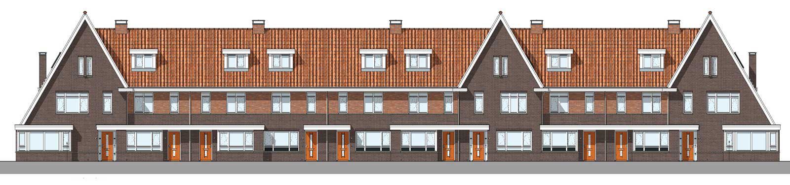 gevelaanzicht blok 17 - De Jonge Veenen 2 Moerkapelle gevelaanzicht blok 17 - De Jonge Veenen 2 Moerkapelle