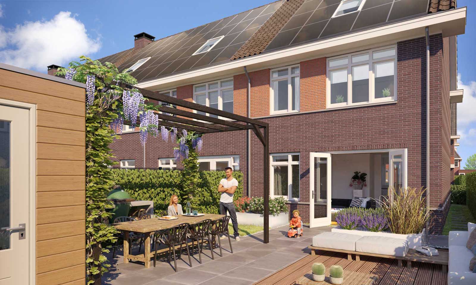 impressie achtergevel - NOM Nul Op de Meterwoningen Moerkapelle