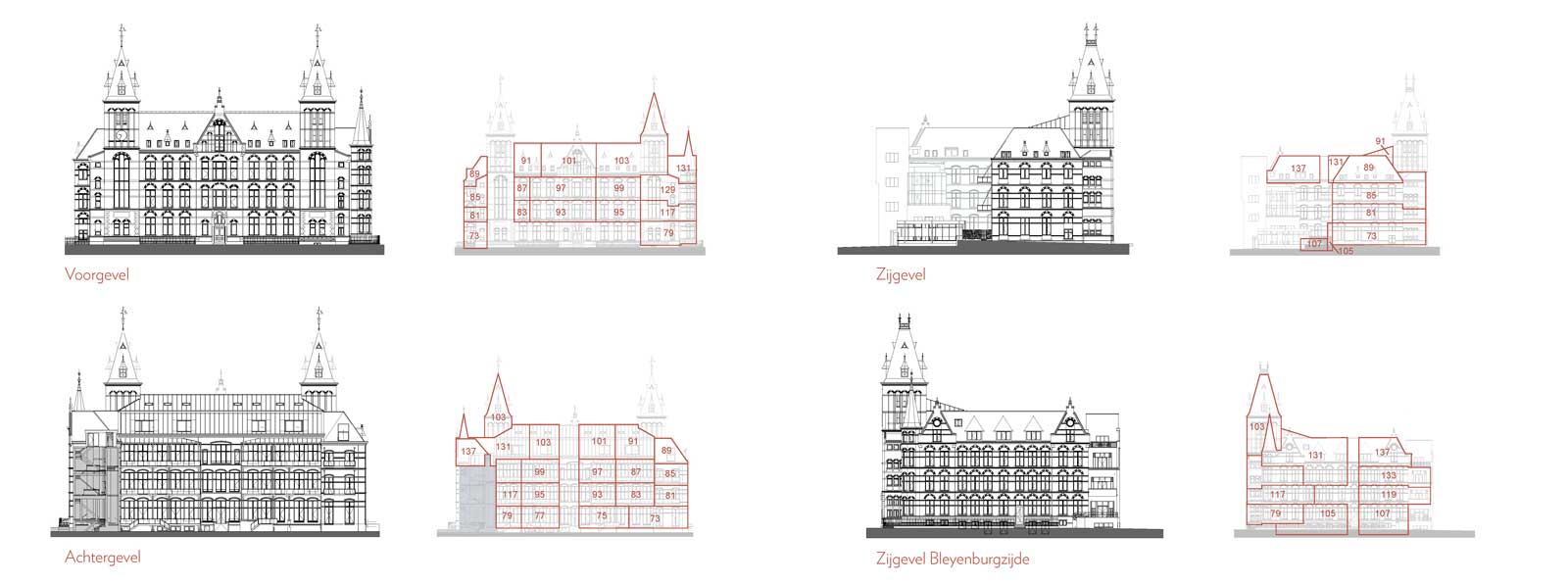 gevelaanzichten - Rijksmonument Ooglijdersgasthuis Utrecht gevelaanzichten - Rijksmonument Ooglijdersgasthuis Utrecht