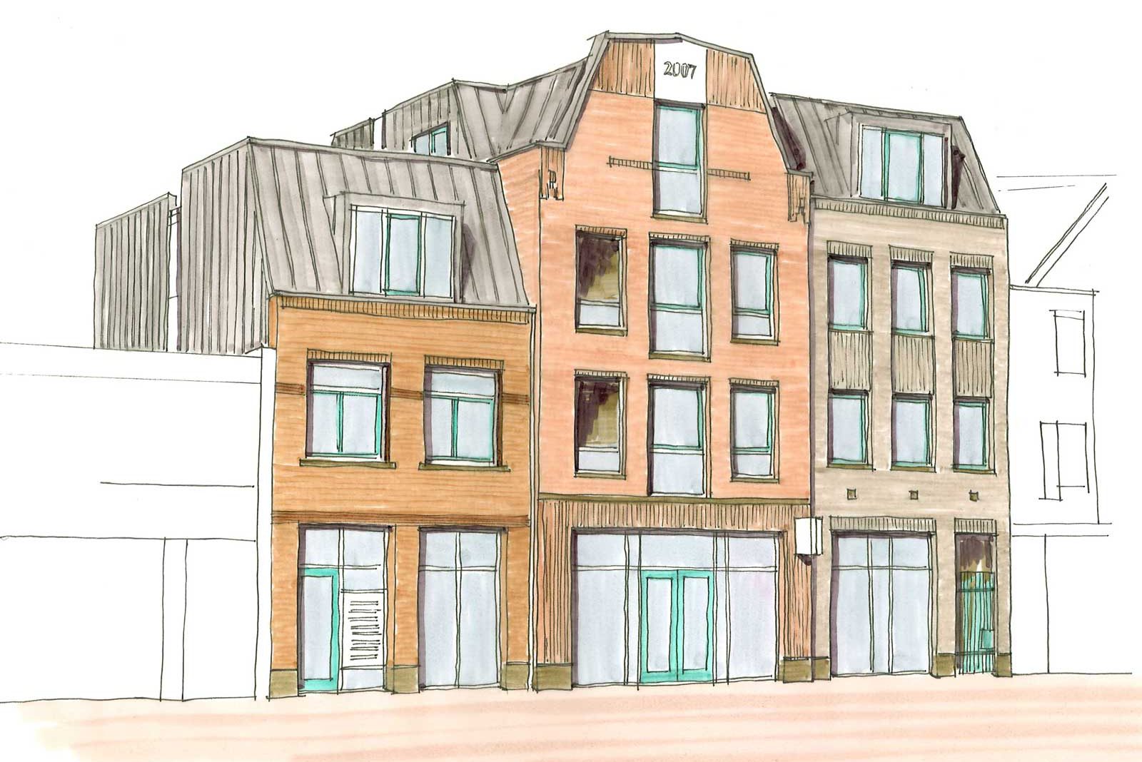 schetsontwerp - wooncomlex Plantsoenstraat Purmerend schetsontwerp - wooncomlex Plantsoenstraat Purmerend