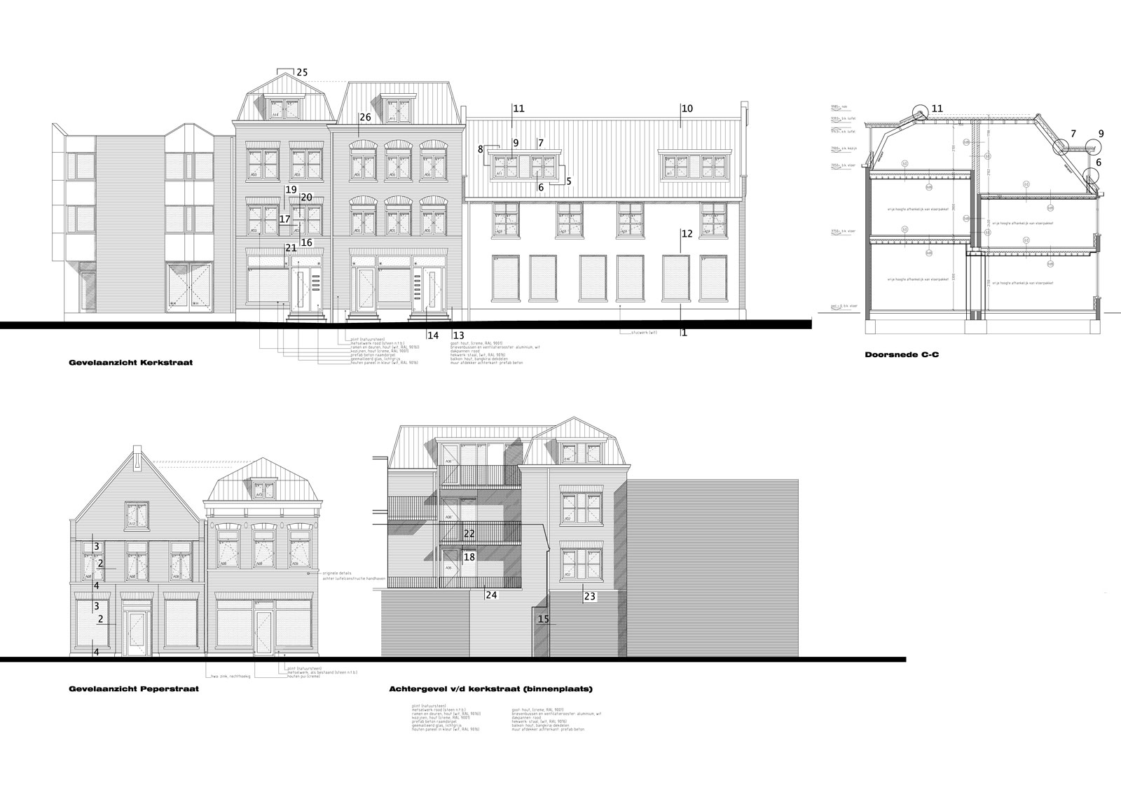 bouwtekening geveltekeningen - wonen boven winkels Peperstraat Purmerend bouwtekening geveltekeningen - wonen boven winkels Peperstraat Purmerend