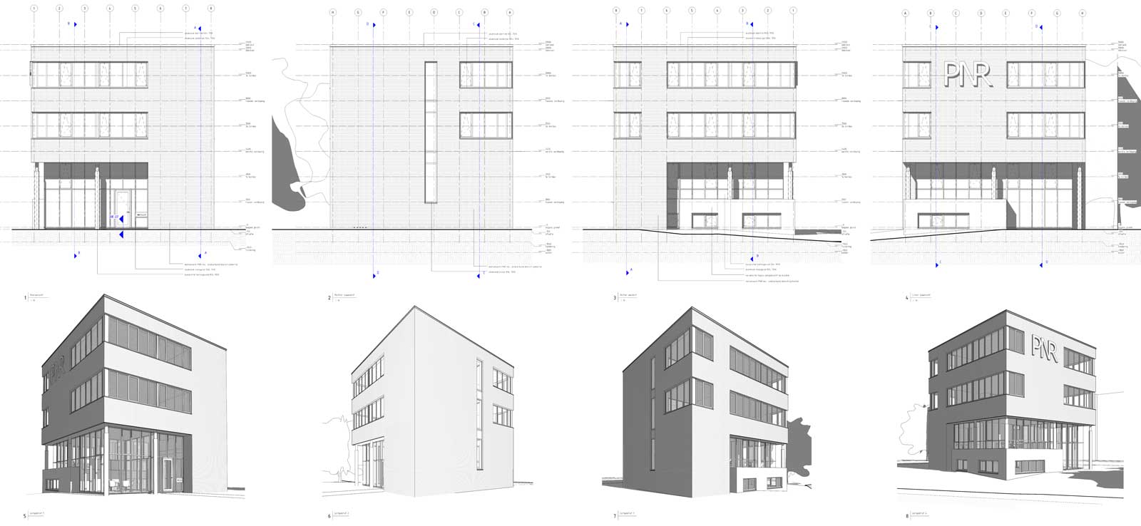 gevelaanzichten en perspectieven - kantoorvilla PNR Purmerend gevelaanzichten en perspectieven - kantoorvilla PNR Purmerend
