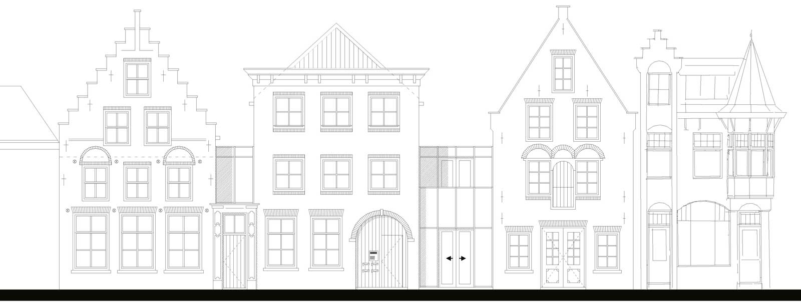 gevelaanzicht - rijksmonument winkel met stadsappartementen Weerwal Purmerend gevelaanzicht - rijksmonument winkel met stadsappartementen Weerwal Purmerend