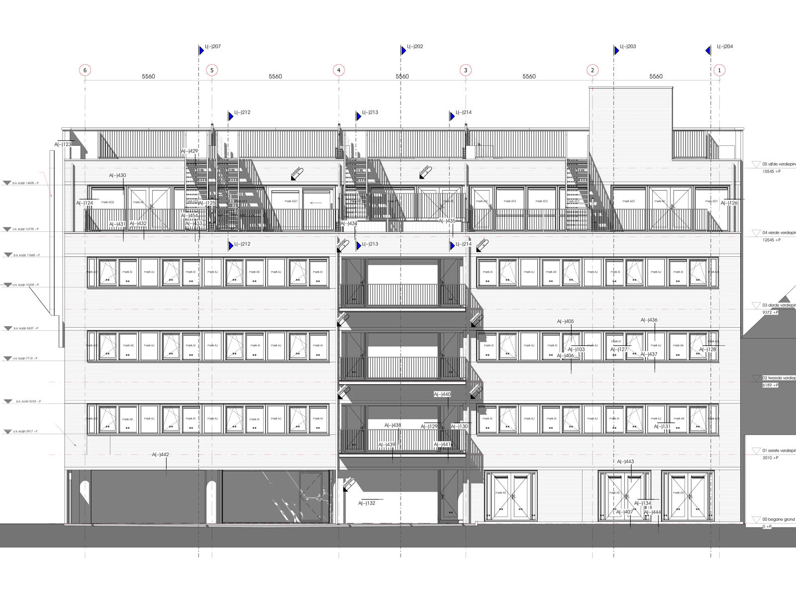 achtergevel - transformatie kantoor loftwoningen Noordsingel Rotterdam