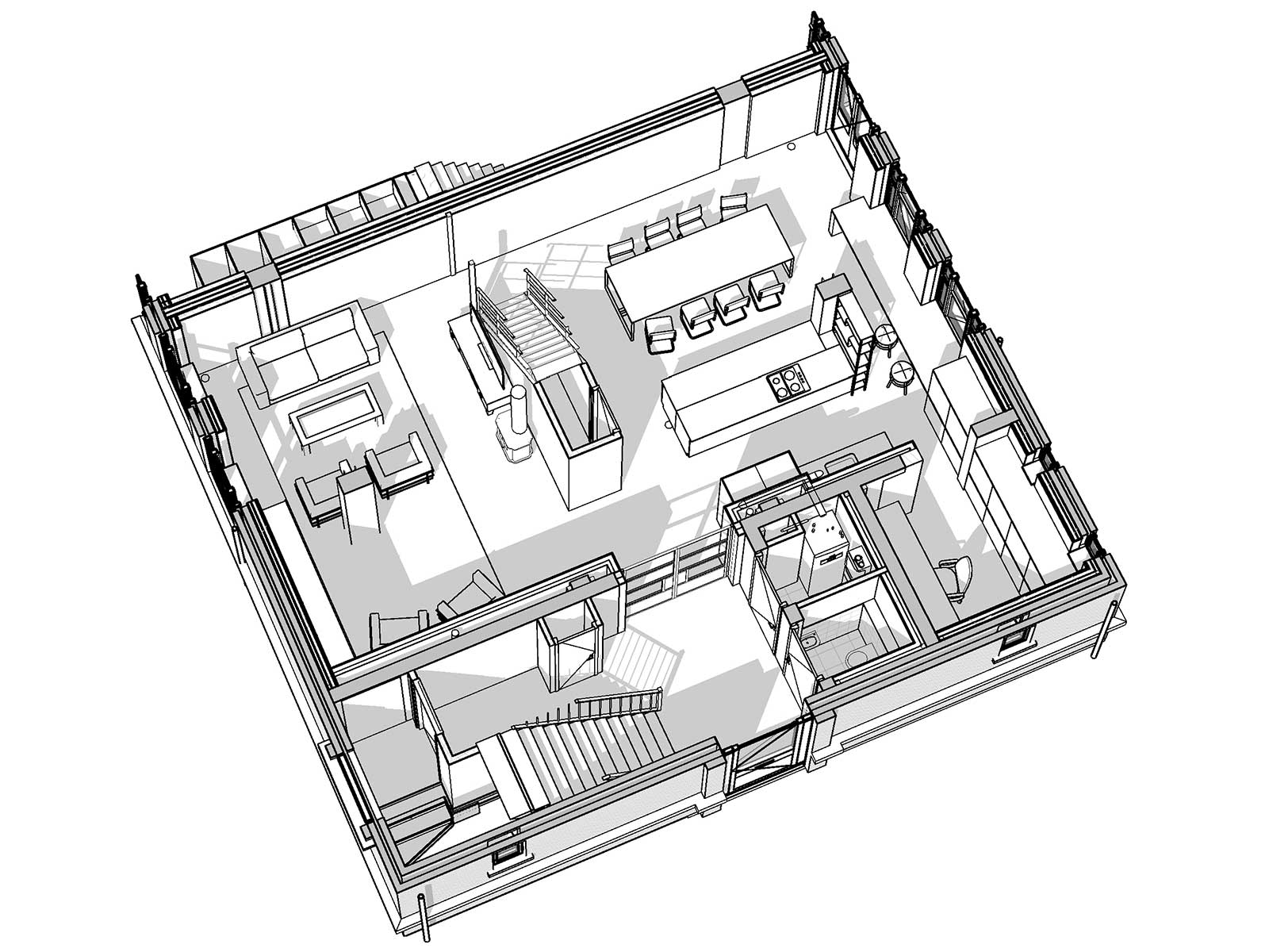 Industrieel loftwonen in Raamwerk 75 Woerden - 3D view begane grond Industrieel loftwonen in Raamwerk 75 Woerden - 3D view begane grond
