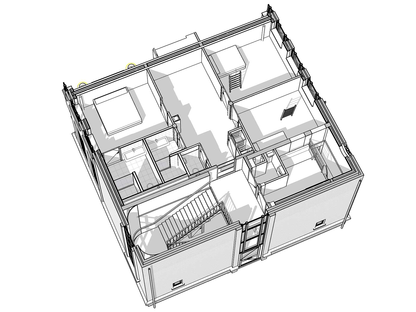 Industrieel loftwonen in Raamwerk 75 Woerden - 3D view eerste verdieping Industrieel loftwonen in Raamwerk 75 Woerden - 3D view eerste verdieping