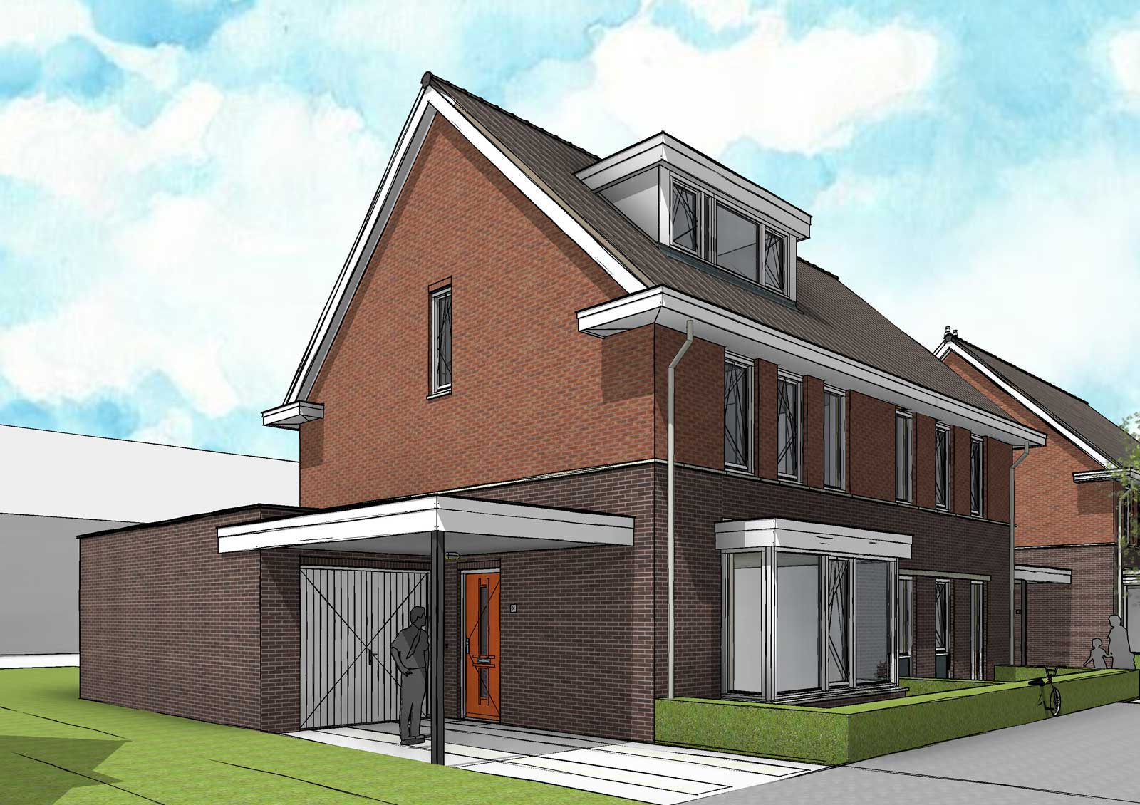 impressie BIM model kavel 1 - CPO Oudenbosch 2 onder 1 kappers impressie BIM model kavel 1 - CPO Oudenbosch 2 onder 1 kappers