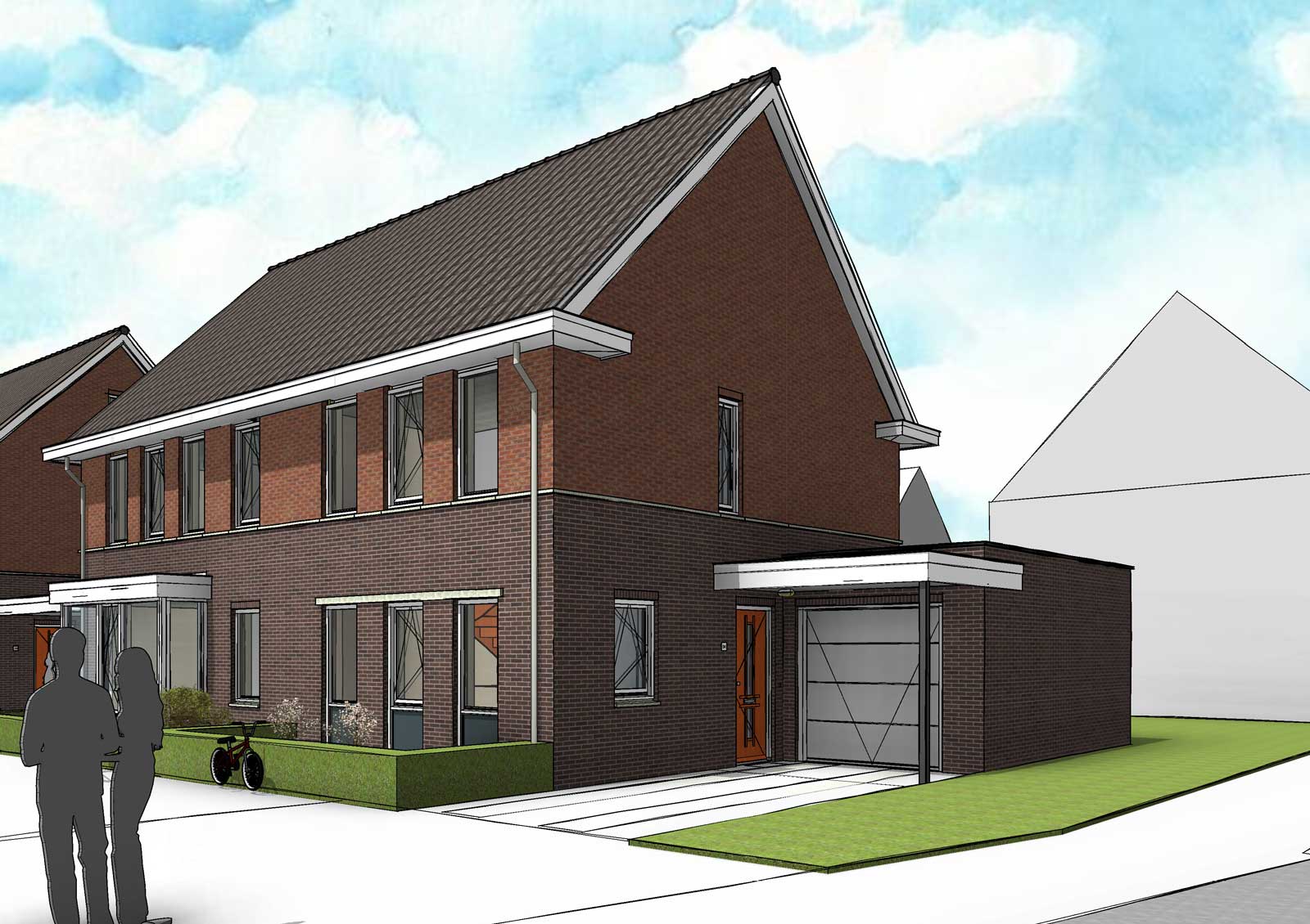 impressie BIM model kavel 4 - CPO Oudenbosch 2 onder 1 kappers impressie BIM model kavel 4 - CPO Oudenbosch 2 onder 1 kappers