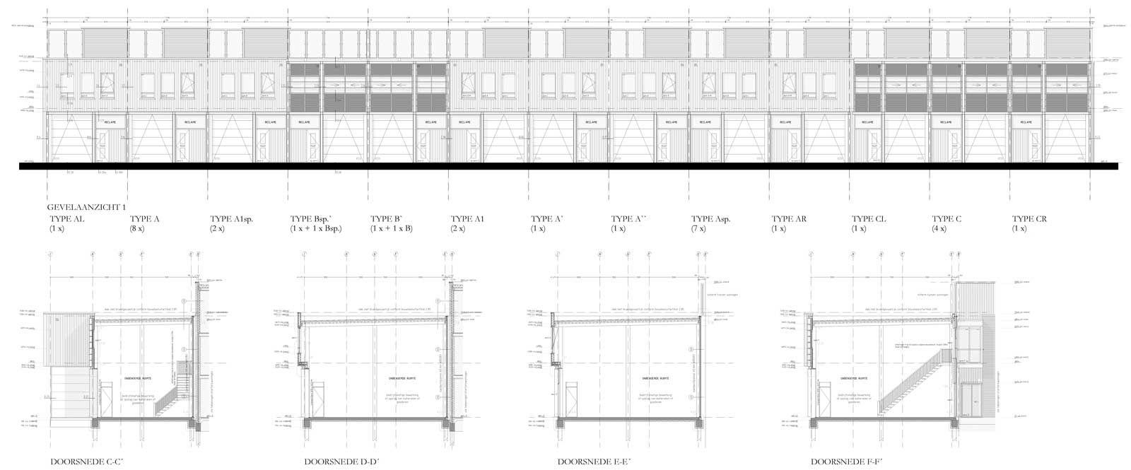 bouwtekening gevelaanzicht en doorsneden - bedrijfsunits Leeuwensingel Reeuwijk bouwtekening gevelaanzicht en doorsneden - bedrijfsunits Leeuwensingel Reeuwijk