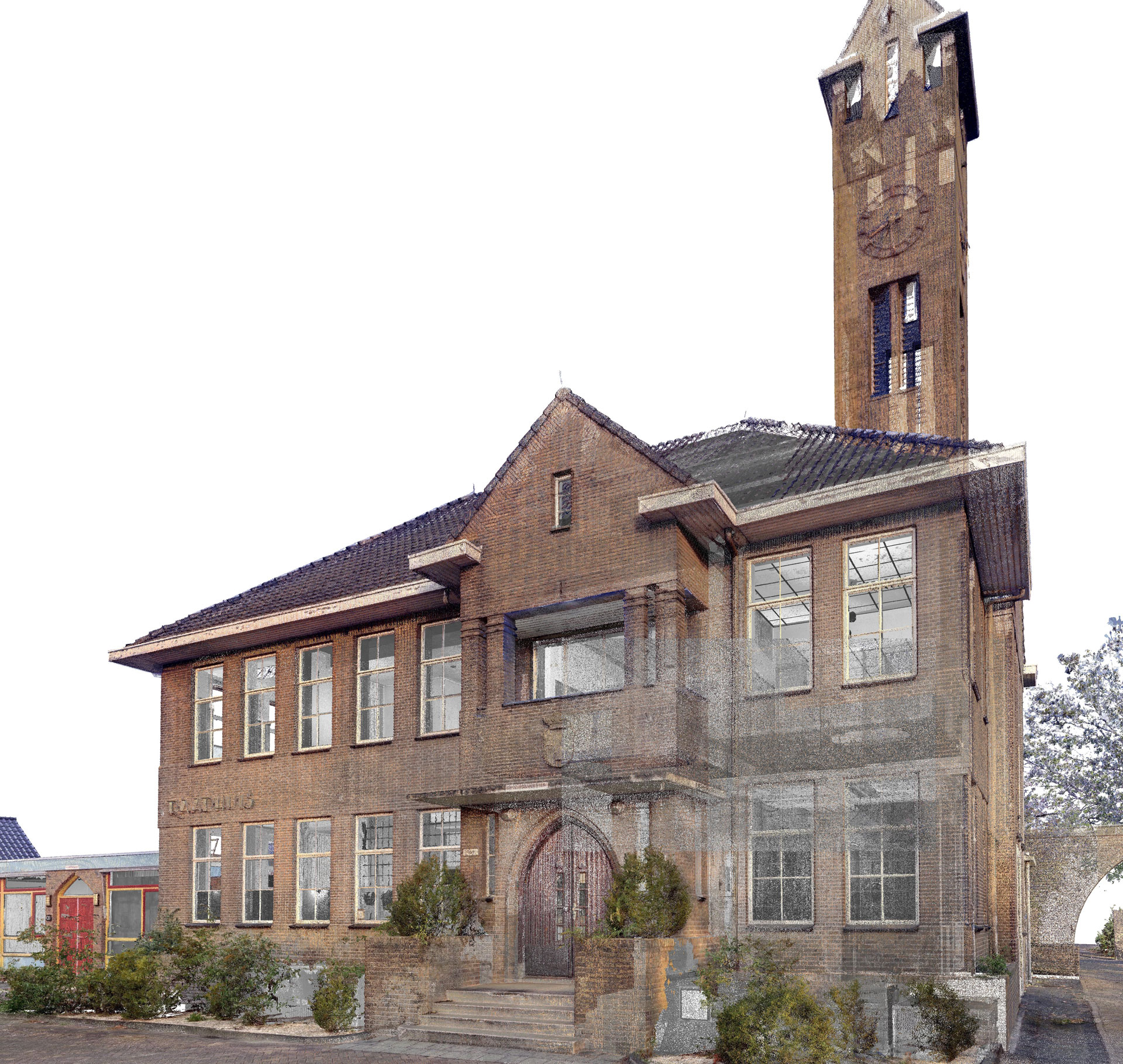 Rijksmonument Nieuwe Pekela -Toba architecten Nieuwe Pekela Rijksmonument Raadhuis Pointcloud voorgevel Rijksmonument Nieuwe Pekela -Toba architecten Nieuwe Pekela Rijksmonument Raadhuis Pointcloud voorgevel
