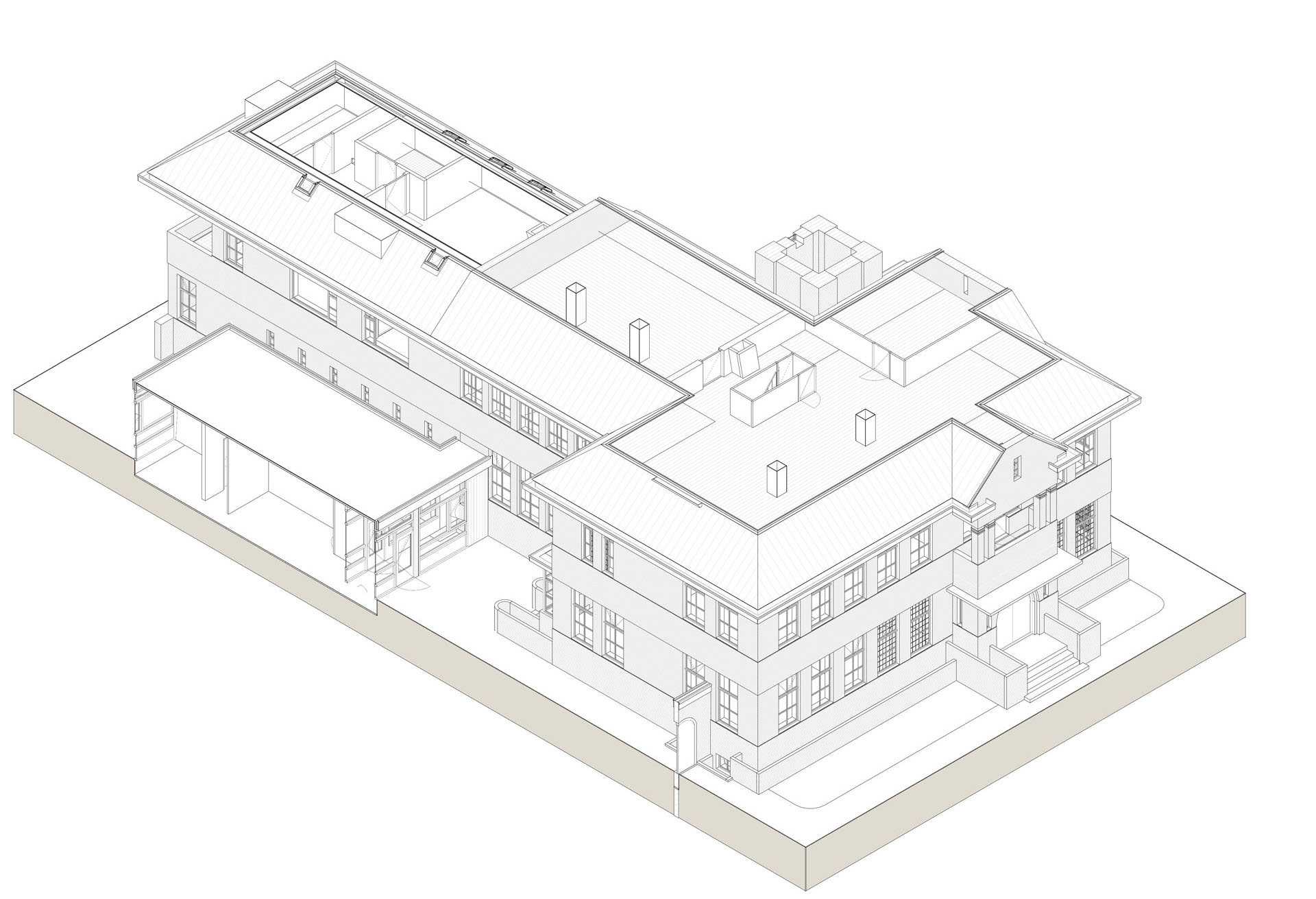 Rijksmonument Nieuwe Pekela -Toba architecten Nieuwe Pekela Rijksmonument Raadhuis model isometrie tweede verdieping Rijksmonument Nieuwe Pekela -Toba architecten Nieuwe Pekela Rijksmonument Raadhuis model isometrie tweede verdieping