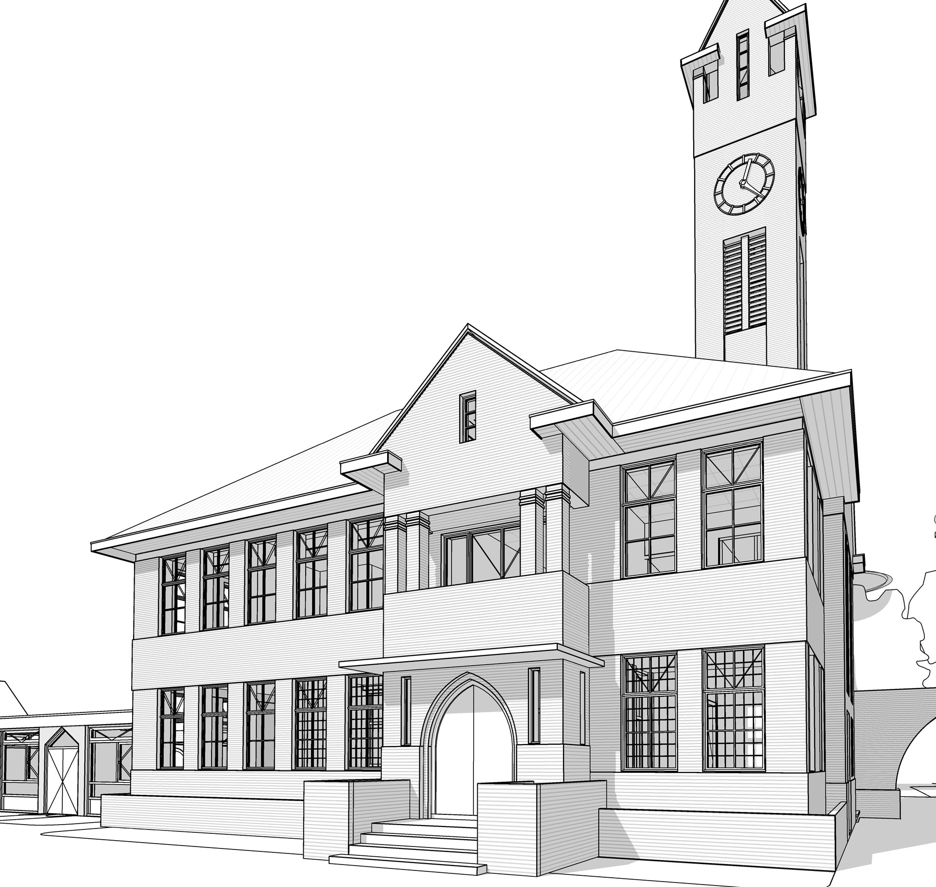 Rijksmonument Nieuwe Pekela -Toba architecten Nieuwe Pekela Rijksmonument Raadhuis model op basis van pointcloud Rijksmonument Nieuwe Pekela -Toba architecten Nieuwe Pekela Rijksmonument Raadhuis model op basis van pointcloud