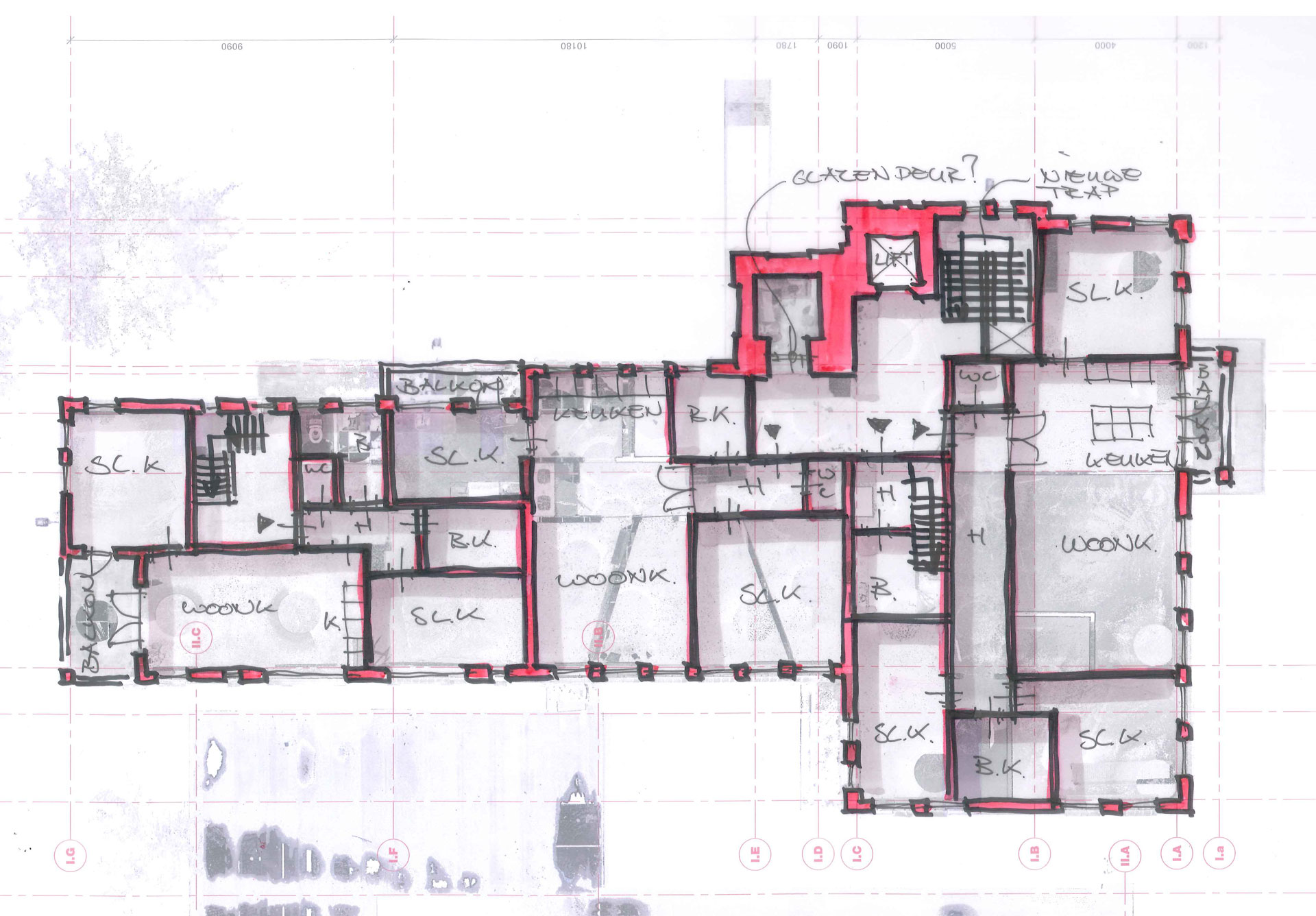 Rijksmonument Nieuwe Pekela -Toba-architecten Nieuwe Pekela Rijksmonument Raadhuis schets eerste verdieping Rijksmonument Nieuwe Pekela -Toba-architecten Nieuwe Pekela Rijksmonument Raadhuis schets eerste verdieping