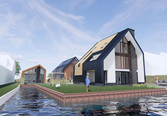 Moderne boerderijwoning met twee schuurwoningen