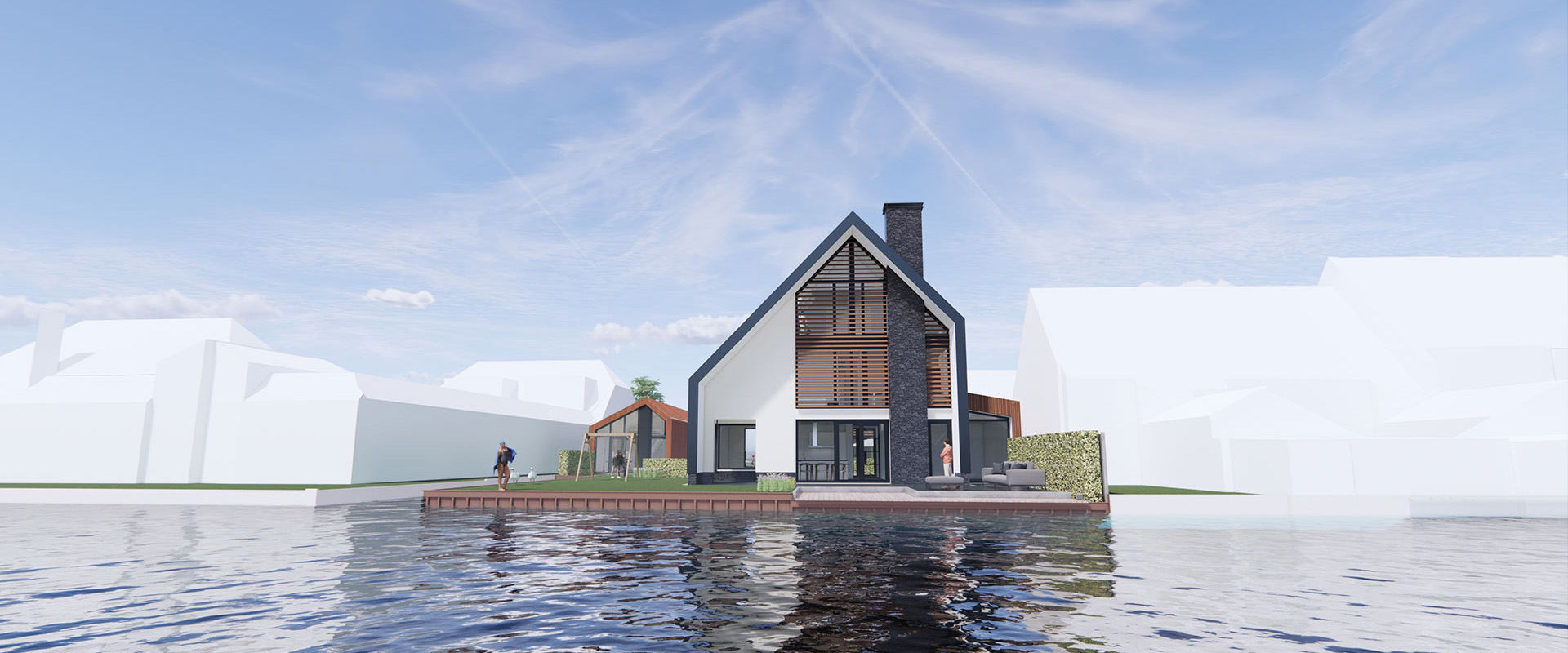 Noordzijde Bodegraven achtergevel boerderij vanaf Oude Rijn Noordzijde Bodegraven achtergevel boerderij vanaf Oude Rijn