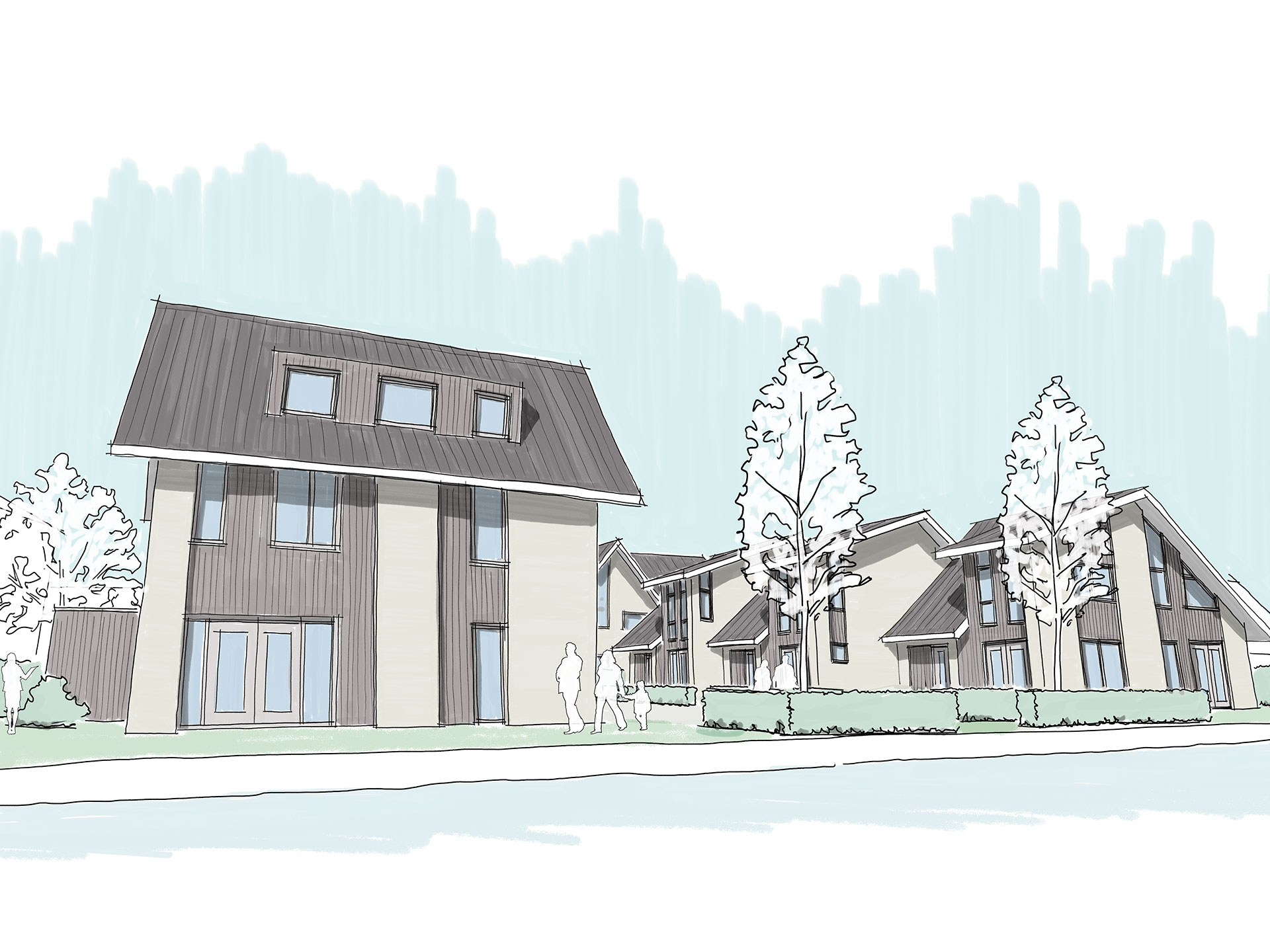 Zwammerdam Vinkebuurt beeld vanaf de oude rijn Zwammerdam Vinkebuurt beeld vanaf de oude rijn