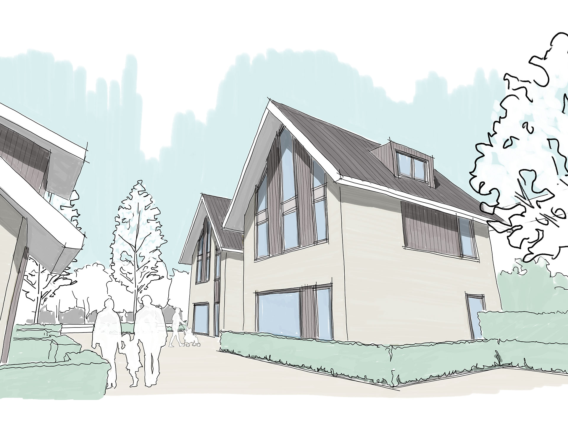 Zwammerdam Vinkebuurt beeld in hof van de 2 vrijstaande woningen Zwammerdam Vinkebuurt beeld in hof van de 2 vrijstaande woningen