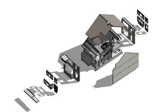 exploded view BIM model - De Jonge Veenen Moerkapelle