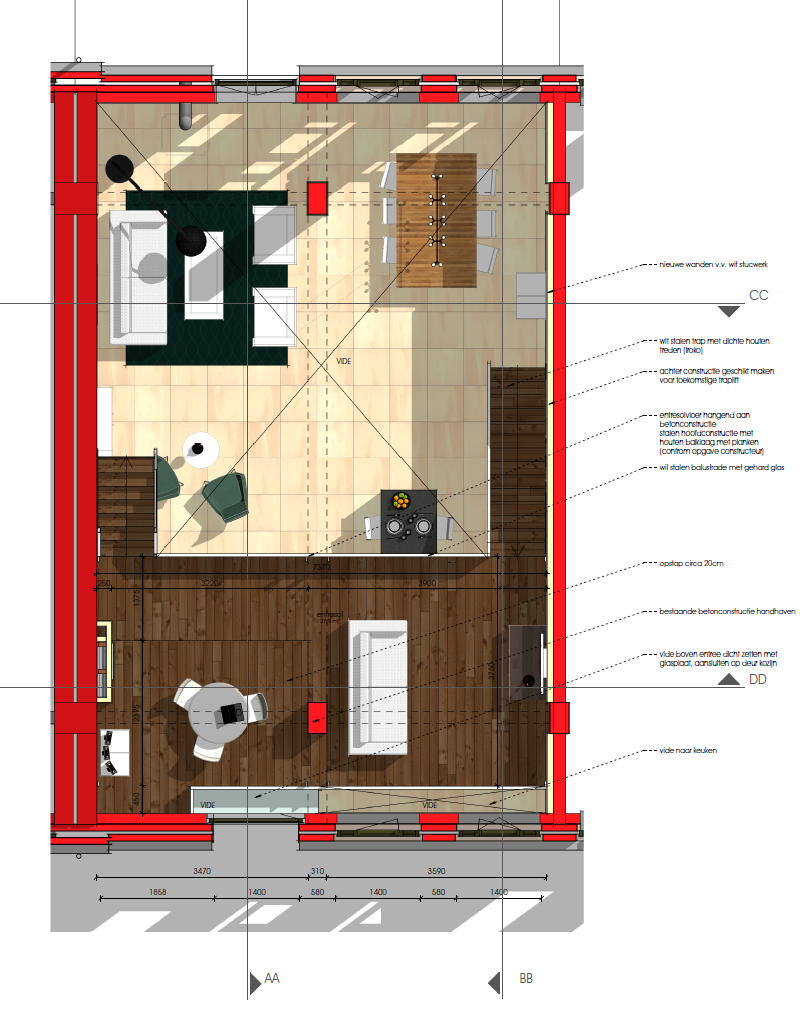Industrieel woonhuis raamwerk Woerden Defensie eiland plattegrond Industrieel woonhuis raamwerk Woerden Defensie eiland plattegrond