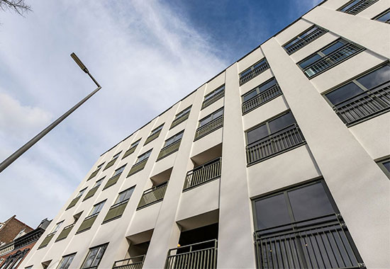 voorgevel - transformatie kantoor loftwoningen Noordsingel Rotterdam