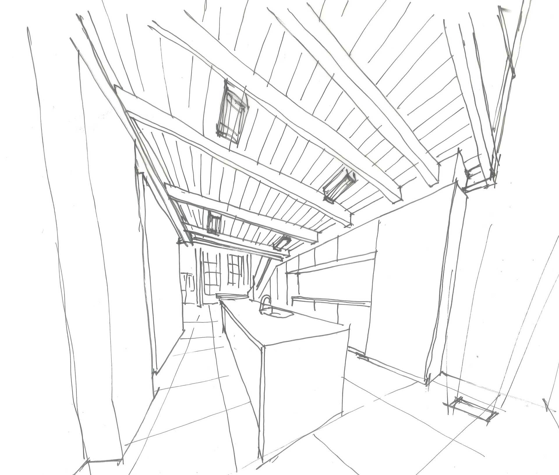 Industrieel woonhuis raamwerk Woerden Defensie eiland schets Industrieel woonhuis raamwerk Woerden Defensie eiland schets