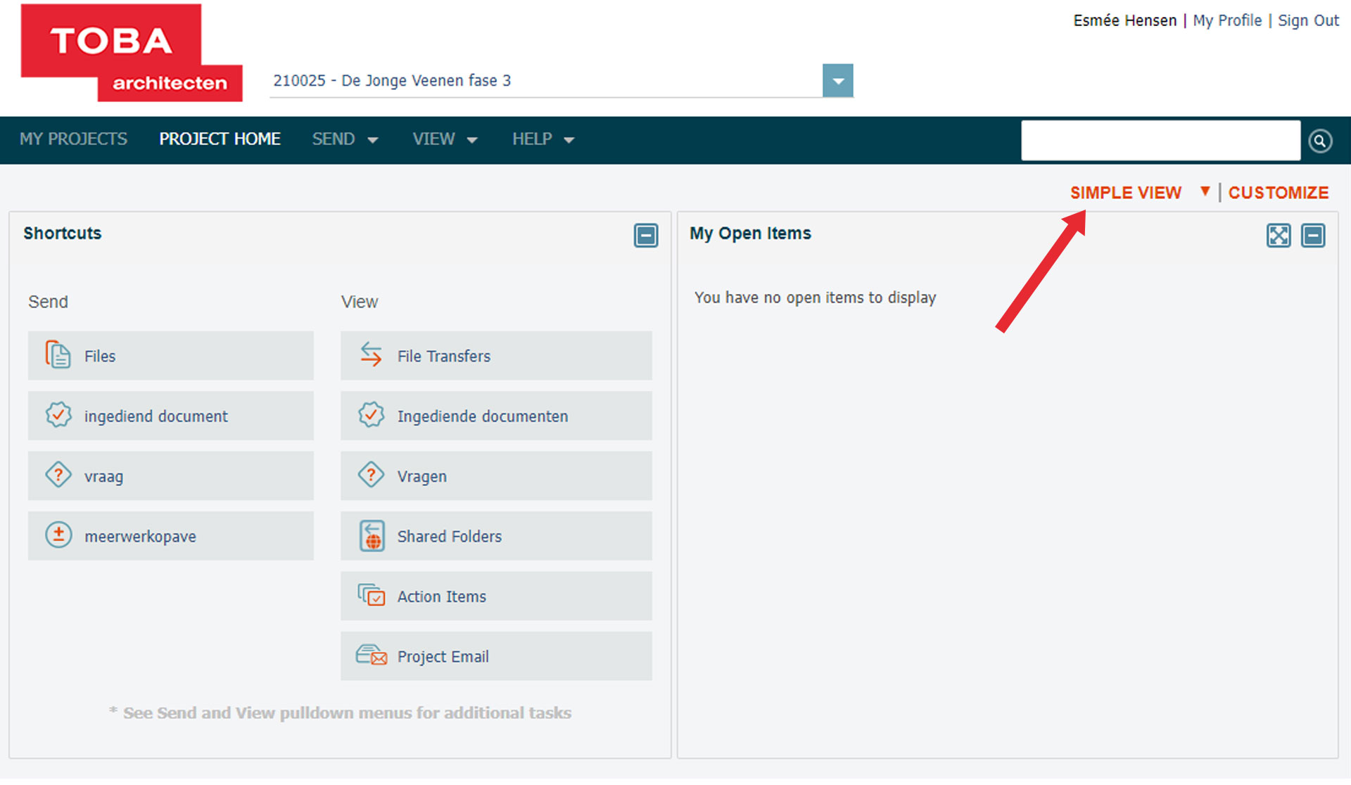 Toba architecten info exchange portaal newforma action items Toba architecten info exchange portaal newforma action items