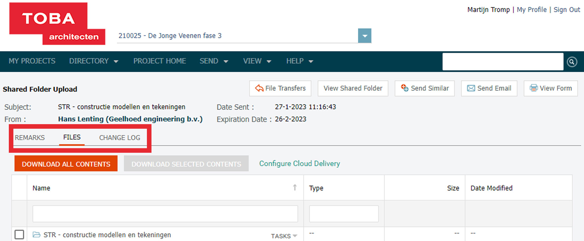 Toba architecten info exchange portaal newforma file transfers Toba architecten info exchange portaal newforma file transfers
