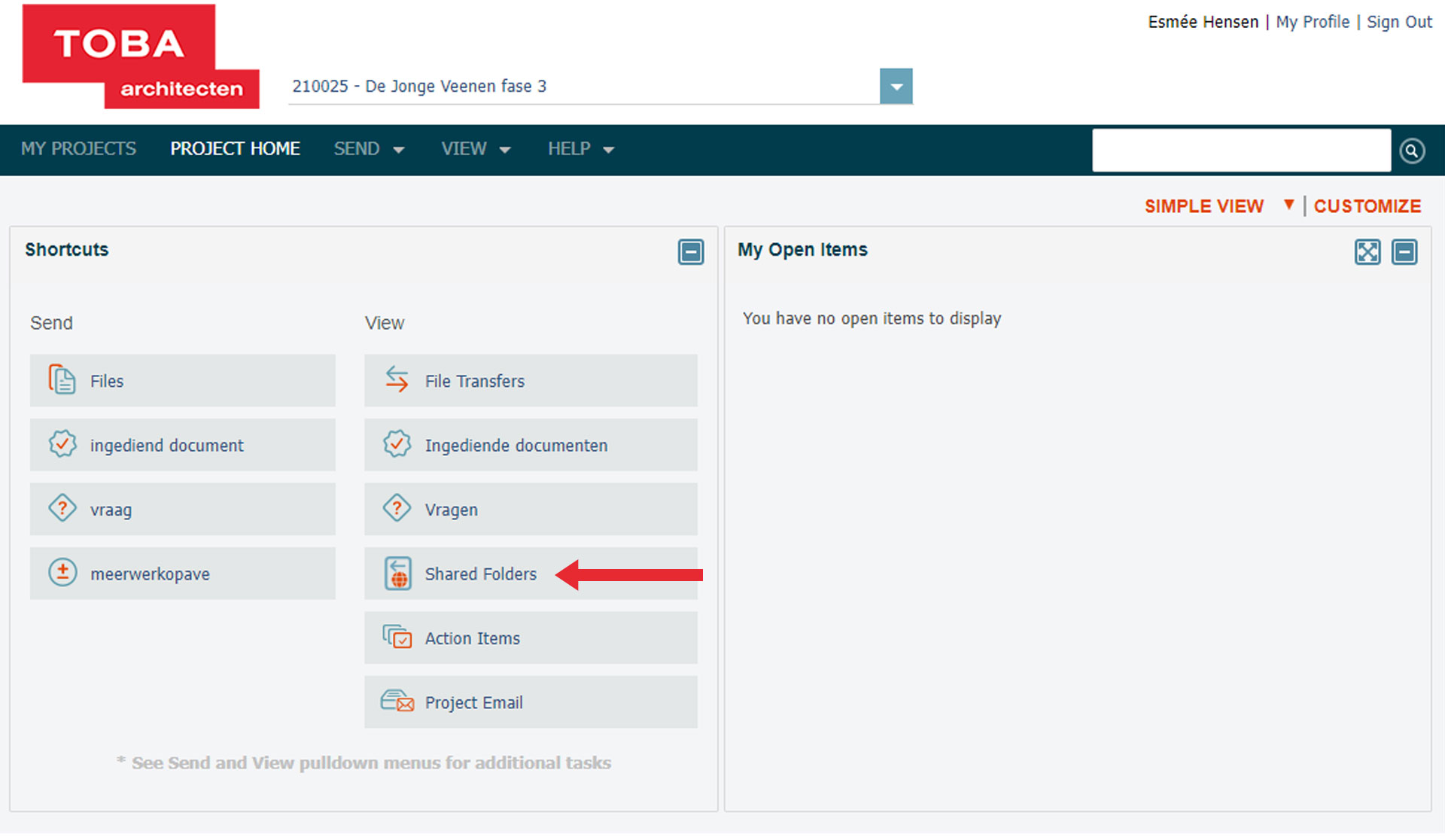 Toba architecten info exchange portaal newforma ingediende documenten Toba architecten info exchange portaal newforma ingediende documenten