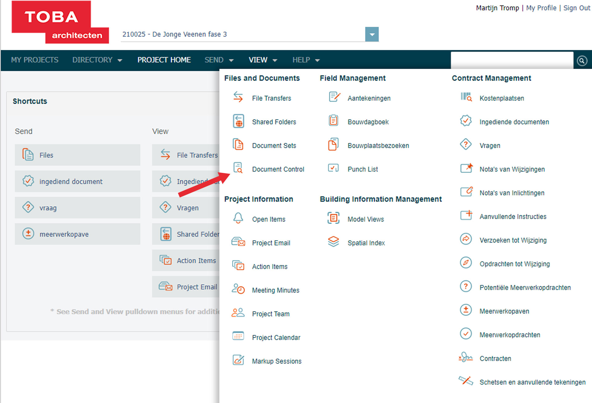Toba architecten info exchange portaal newforma document control Toba architecten info exchange portaal newforma document control