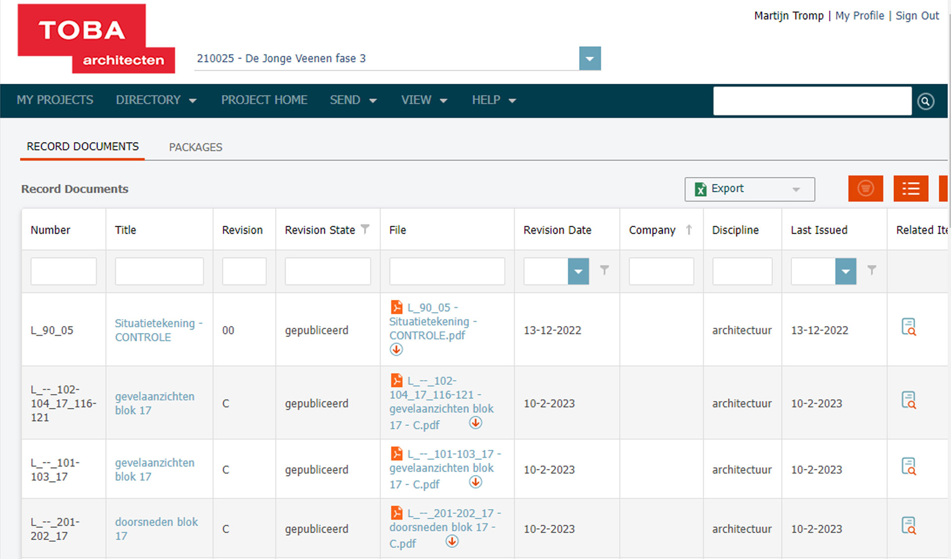 Toba architecten info exchange portaal newforma document control Toba architecten info exchange portaal newforma document control