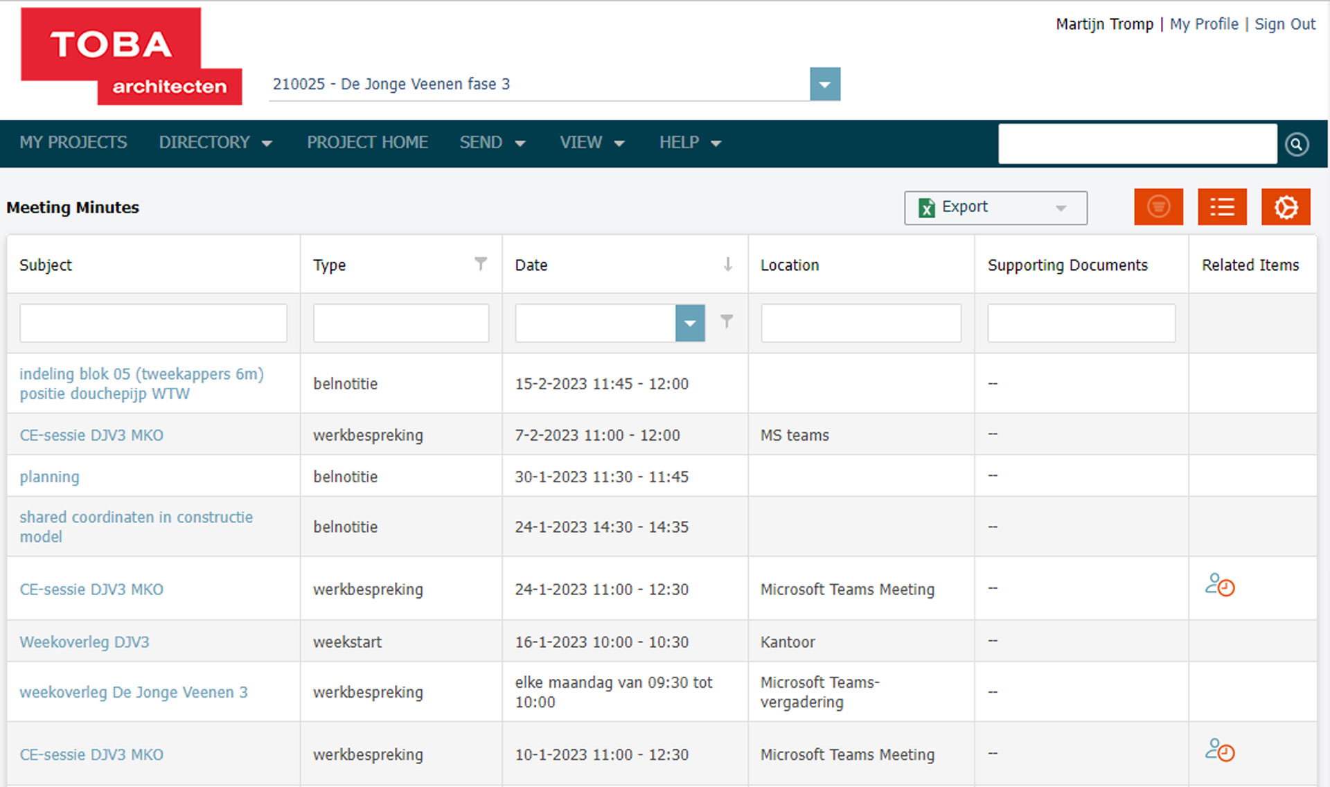 Toba architecten info exchange portaal newforma meeting minutes Toba architecten info exchange portaal newforma meeting minutes