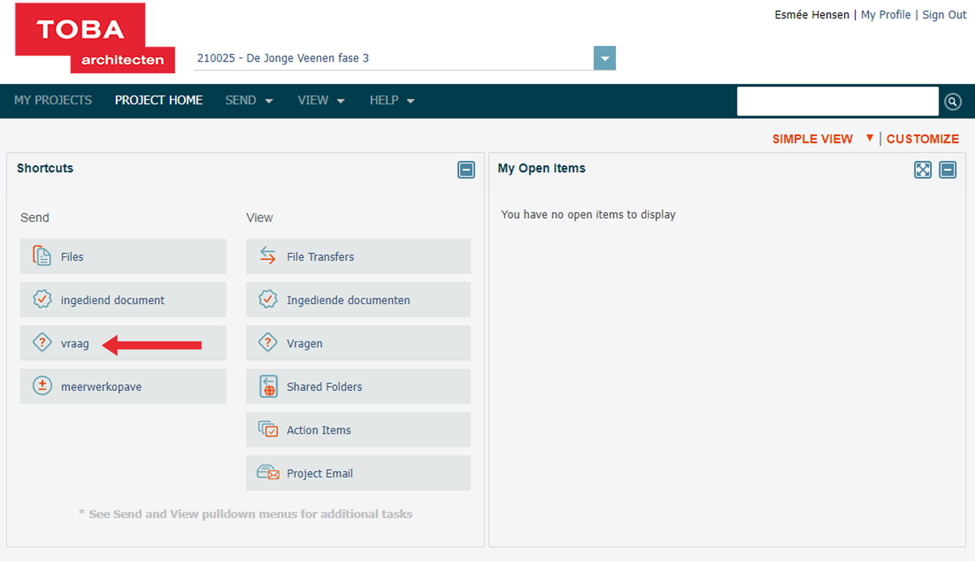 Toba architecten info exchange portaal newforma ingediend send vraag Toba architecten info exchange portaal newforma ingediend send vraag