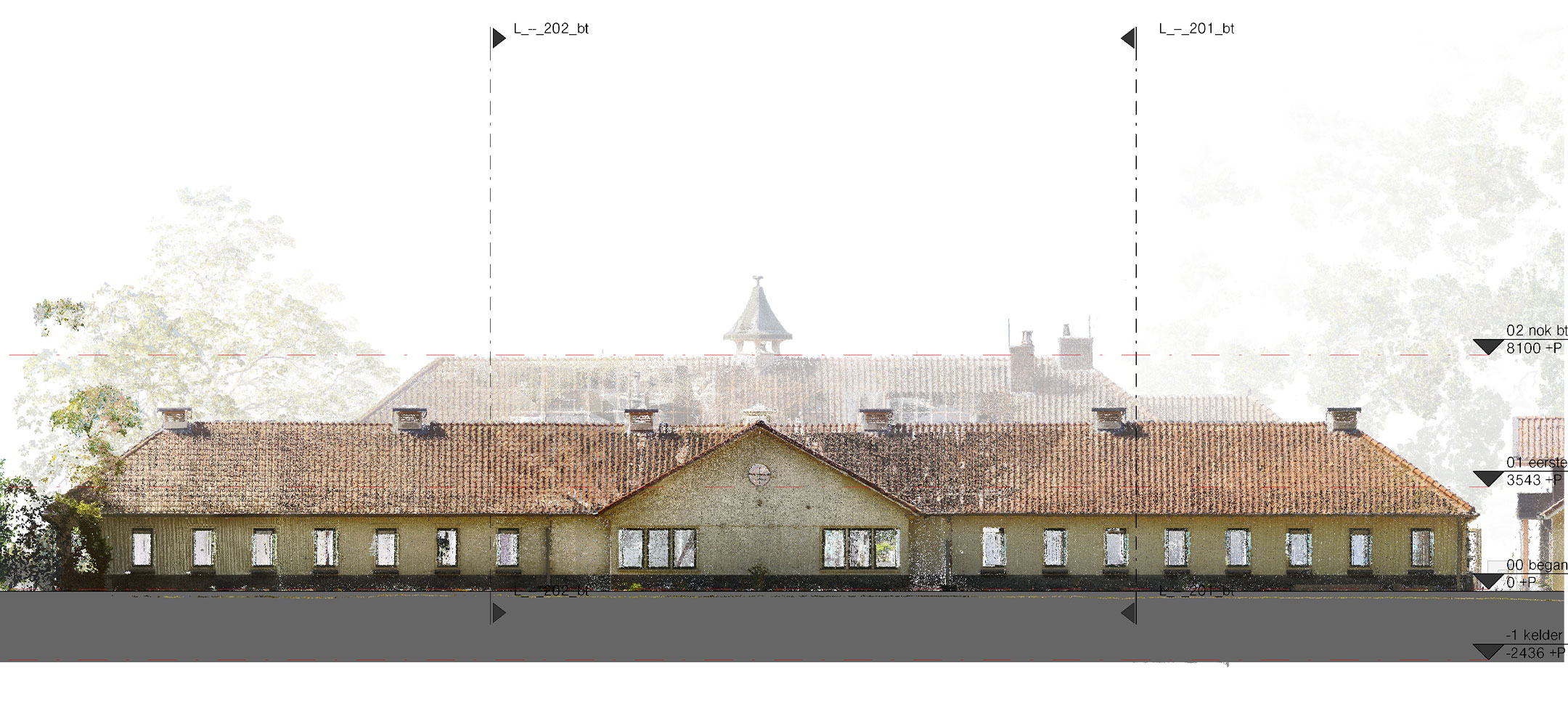 Hollandsche Raden herontwikkeling Hertenkamp zorglocatie bestaande situatie pointcloud